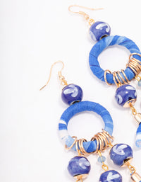 Fabric Wrapped Ball Gathered Earrings - link has visual effect only