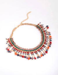 Colourful Facet Bead Row Necklace - link has visual effect only