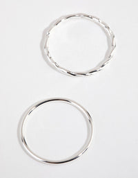 Sterling Silver Twisted & Polished Ring Set - link has visual effect only