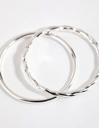 Sterling Silver Twisted & Polished Ring Set - link has visual effect only