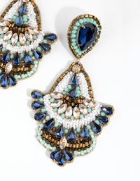 Green Beaded Chandelier Drop Earrings - link has visual effect only