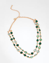 Green Marquise Mix Layered Necklace - link has visual effect only