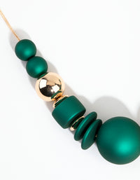 Matte Green Ball Short Necklace - link has visual effect only