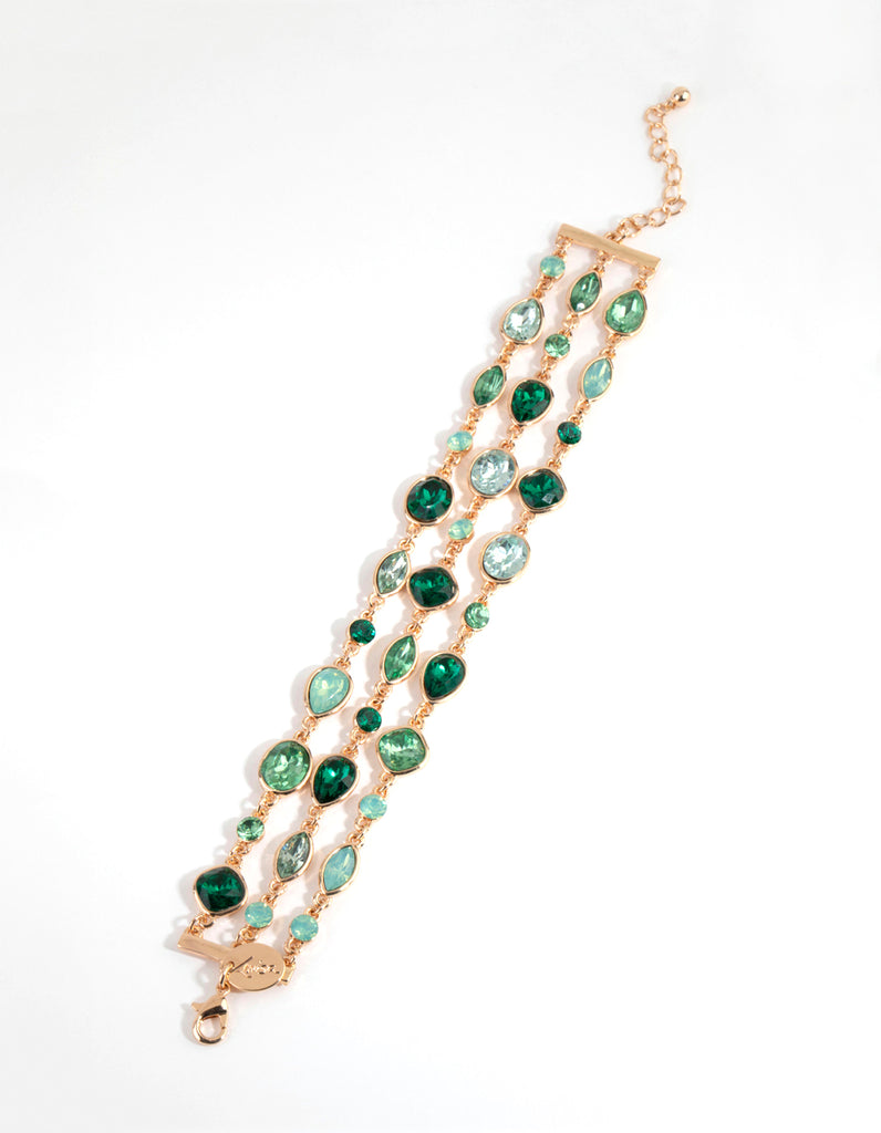 Green Marquise Mix Stone Bracelet