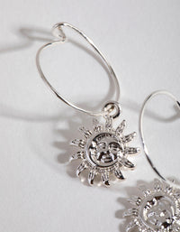 Silver Simple Sun Hoop Earrings - link has visual effect only