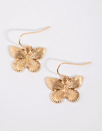 Gold Butterfly Drop Earrings - link has visual effect only