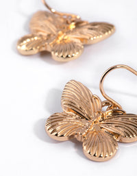 Gold Butterfly Drop Earrings - link has visual effect only