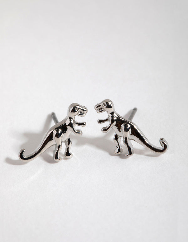 Silver T-Rex Stud Earrings