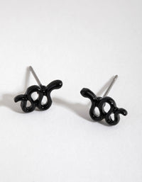 Matte Black Snake Stud Earrings - link has visual effect only