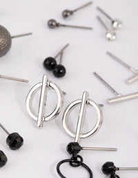 Mixed Metal Edgy Stud Earrings - link has visual effect only