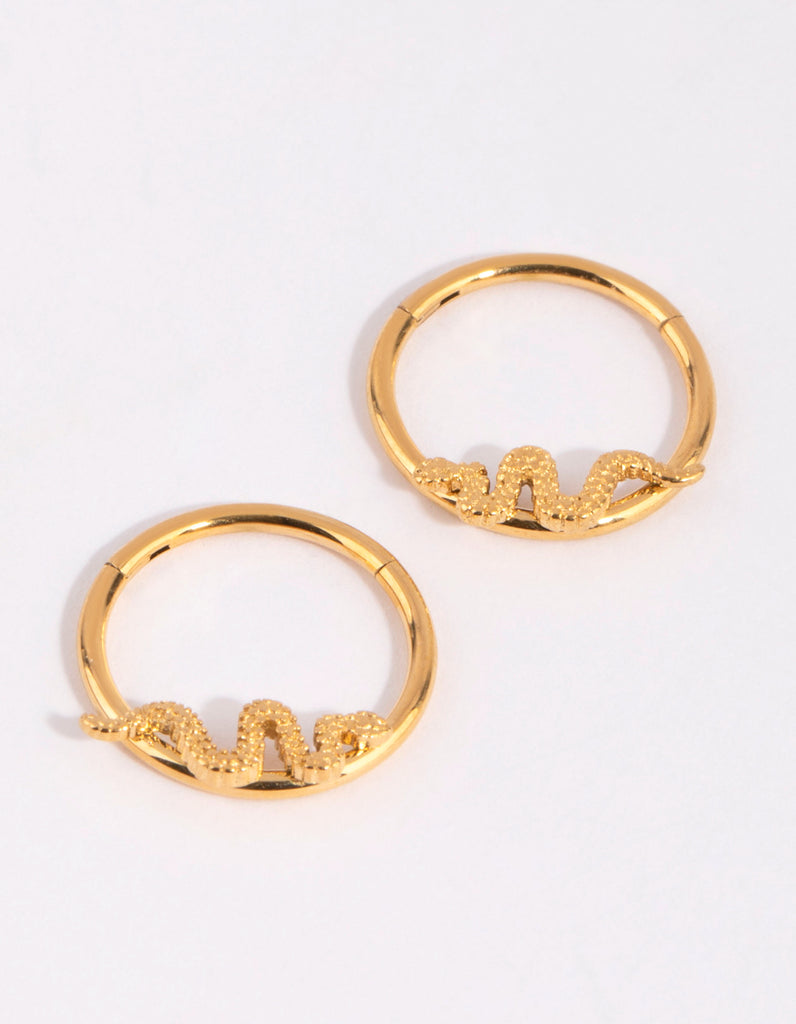 Gold Plated Surgical Steel Snake Sleeper Earrings