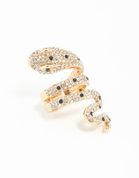 Gold Large Snake Diamante Ring - link has visual effect only