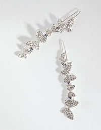 Silver Crystal Butterfly Clips - link has visual effect only