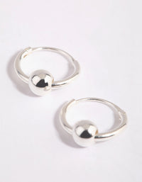 Sterling Silver Ball Hoop Earrings - link has visual effect only