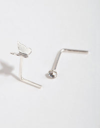 Sterling Silver Mini Butterfly Nose Studs - link has visual effect only