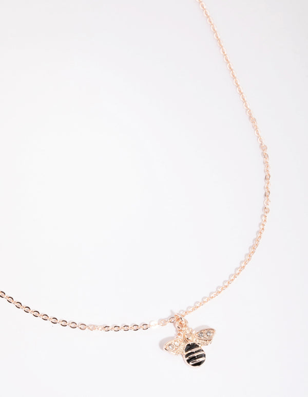 Rose Gold Bee Necklace