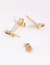 Gold Plated Sterling Silver Dagger Stud Earrings - link has visual effect only