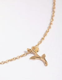 Gold Plated Sterling Silver Rose Necklace - link has visual effect only