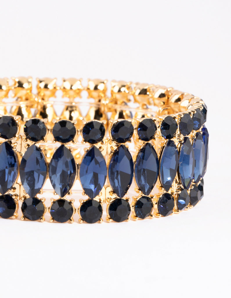 Gold Marquise Station Bracelet