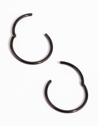 Matte Black Surgical Steel 10mm Sleeper Earrings - link has visual effect only