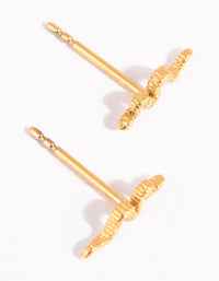 Gold Plated Surgical Steel Snake Stud Earrings - link has visual effect only