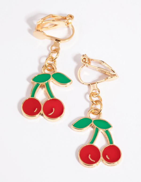 Red Cherry Clip-On Earrings