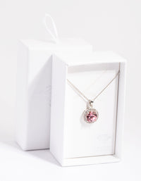 Rhodium & Pink Diamond Simulant Claw Necklace - link has visual effect only