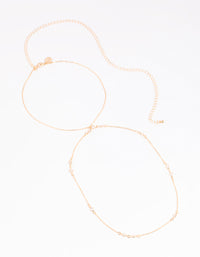 Gold Cubic Zirconia Waist Chain - link has visual effect only