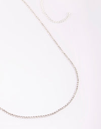 Rhodium Diamante Waist Chain - link has visual effect only