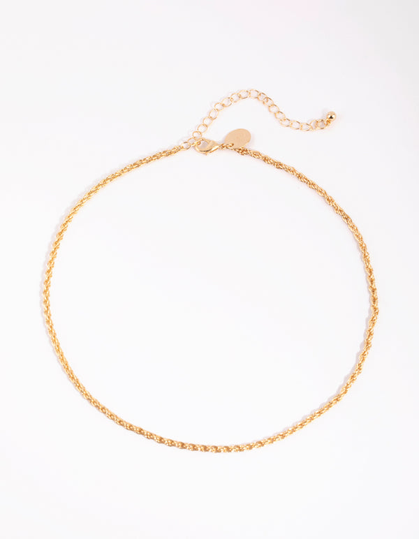 Gold Rope Chain Necklace