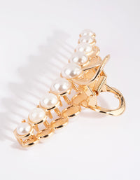 Gold Pearl Lady Finger Claw Clip - link has visual effect only