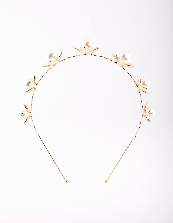 Gold Pearl Headband