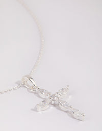 Sterling Silver Cubic Zirconia Cross Necklace - link has visual effect only