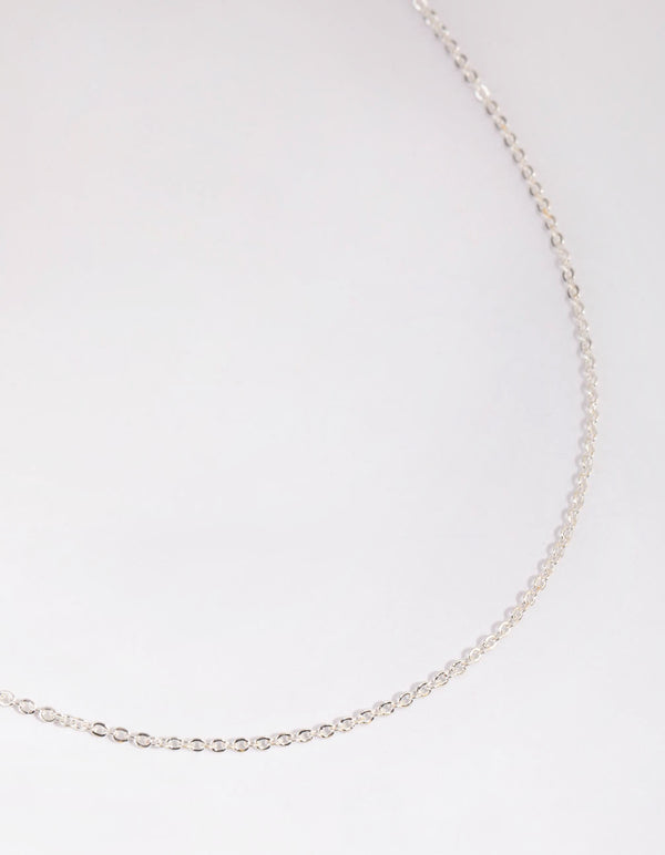 Silver Plated Short Plain Chain Necklace