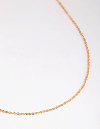 Gold Plated Short Plain Chain Necklace - link has visual effect only