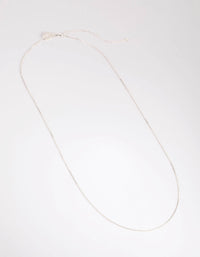 Silver Plated Long Box Chain Necklace - link has visual effect only