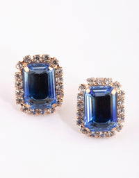 Blue Stone Stud Earrings - link has visual effect only