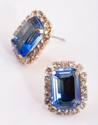 Blue Stone Stud Earrings - link has visual effect only