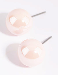 Matte Pink Ball Stud Earrings - link has visual effect only