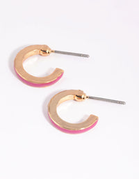 Pink Diamante Huggie Earrings - link has visual effect only