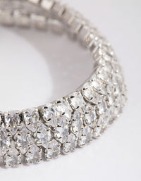 Rhodium Cubic Zirconia Tennis Bracelet - link has visual effect only