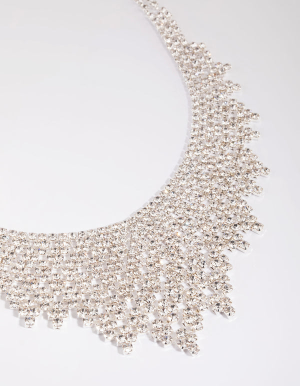 Silver Cup Chain Statement Necklace