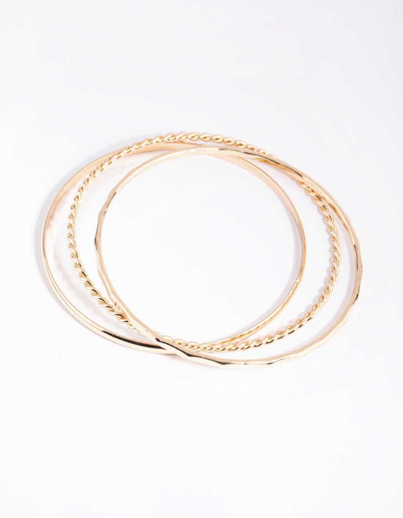 Gold Detail & Plain Bangle Pack