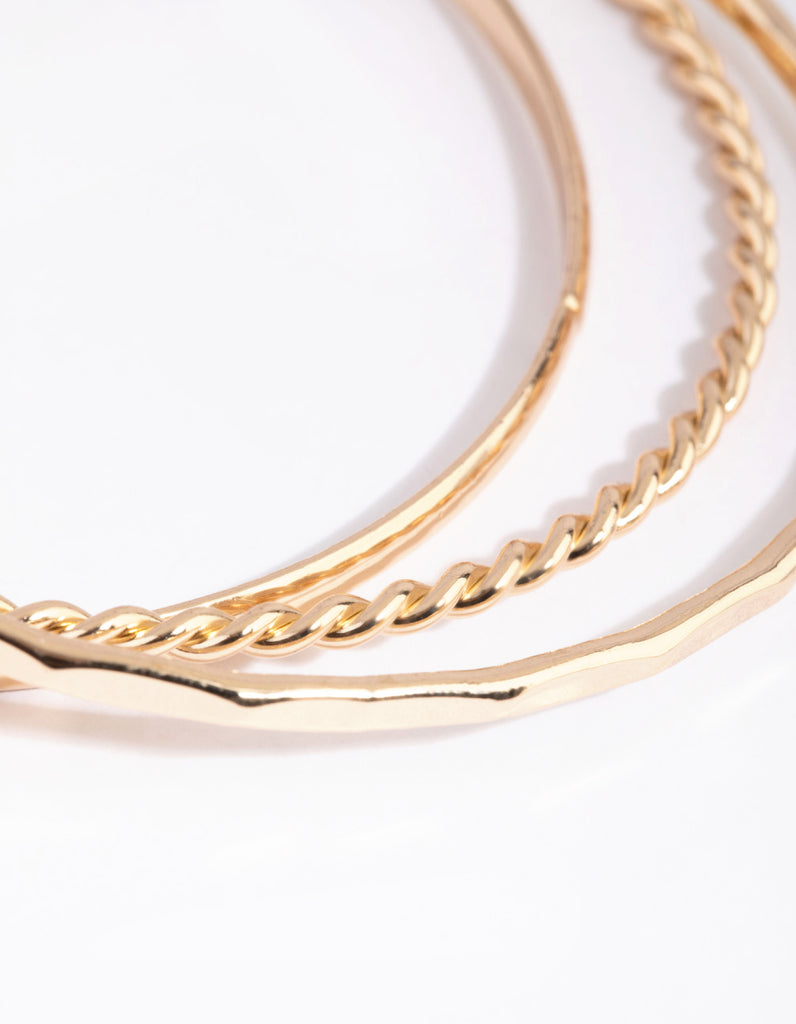 Gold Detail & Plain Bangle Pack