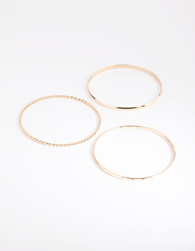 Gold Detail & Plain Bangle Pack