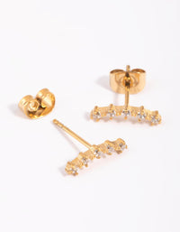 Gold Plated Studs with Cubic Zirconia - link has visual effect only