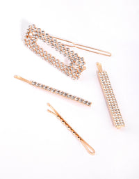 Gold Mixed Diamante Clip 4-Pack - link has visual effect only