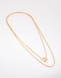 Gold Plated Rope Chain Fob Necklace - link has visual effect only