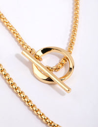 Gold Plated Rope Chain Fob Necklace - link has visual effect only