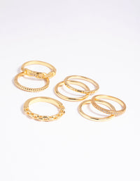 Gold Plated Stacking Rings with Diamantes - link has visual effect only